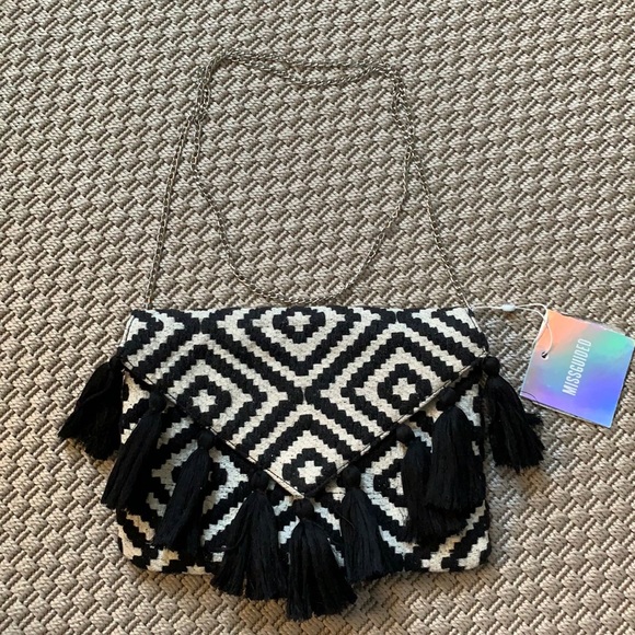 Missguided Handbags - Missguided Aztec Tassel Clutch Bag
